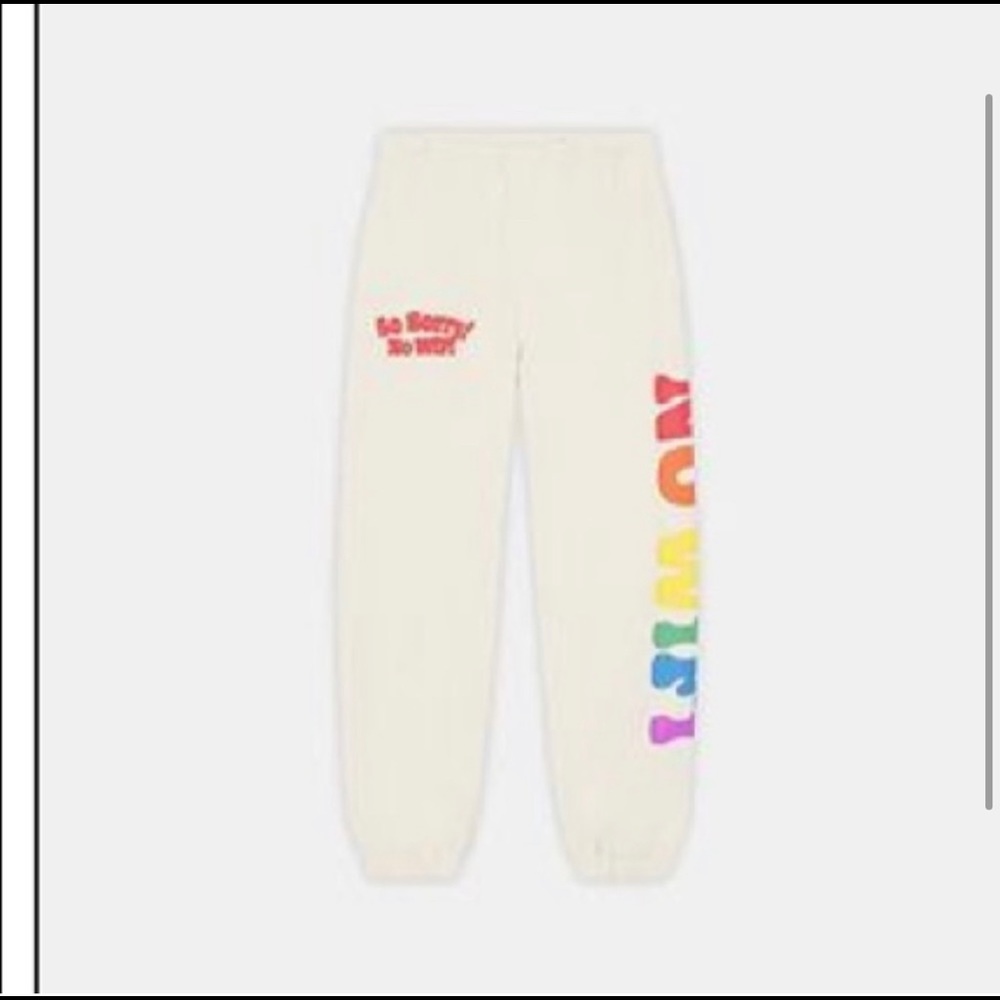 Madhappy Cream Sweatpants with Rainbow Logo